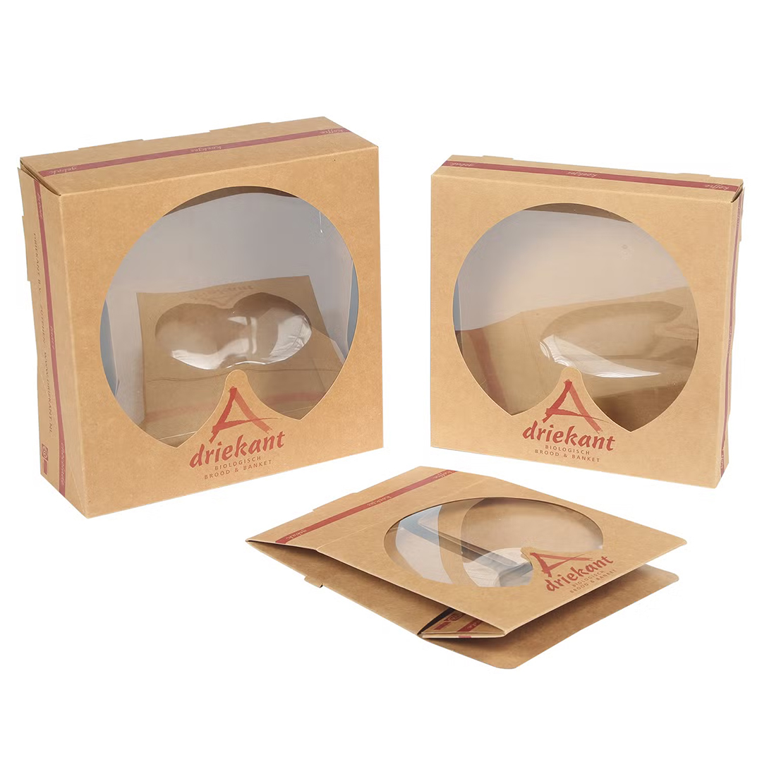 Kraft round gift containers empty