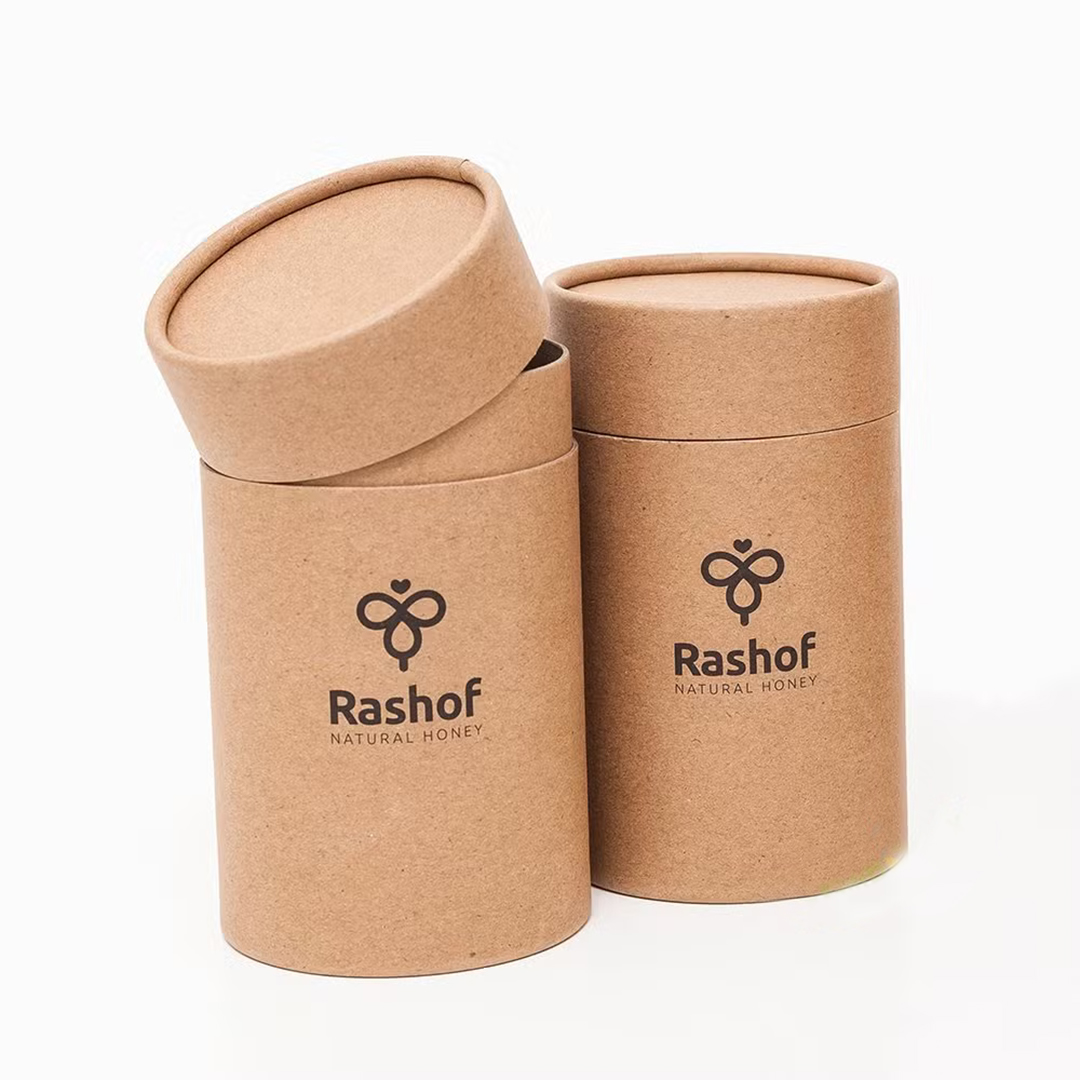 Kraft round gift containers with lids