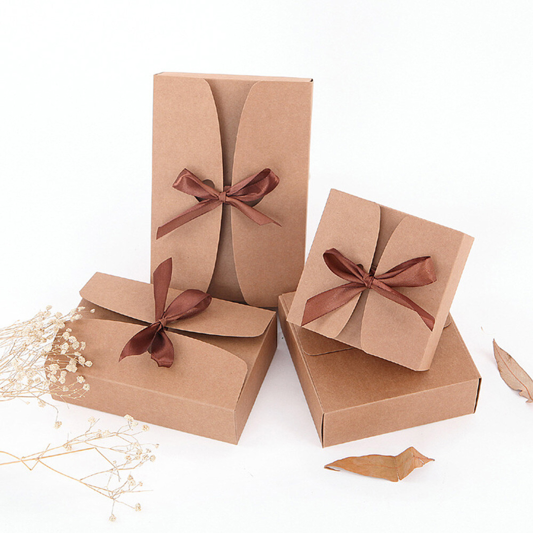 Kraft square gift boxes with lids
