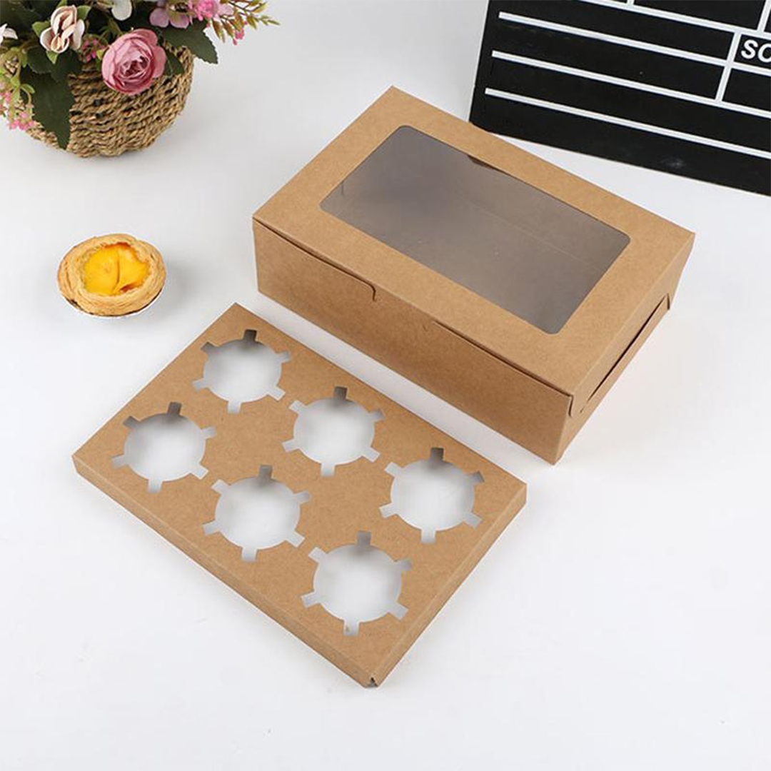 Kraft muffin packaging boxes bulk