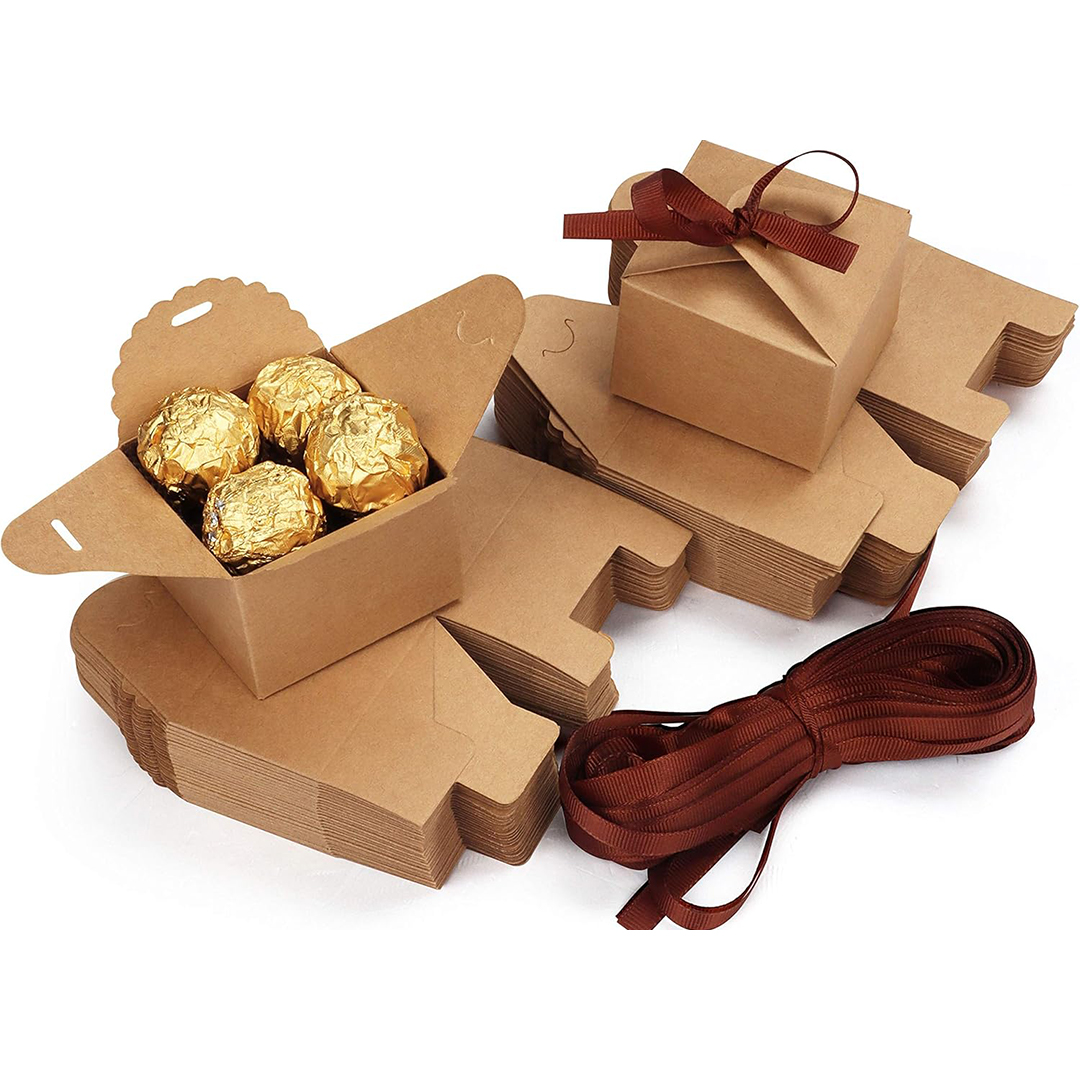 kraft paper candy favor boxes